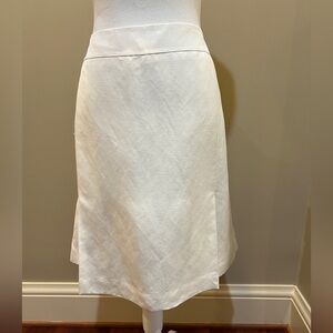 Dana Buchman Cream Linen/Silk Skirt with Pleats